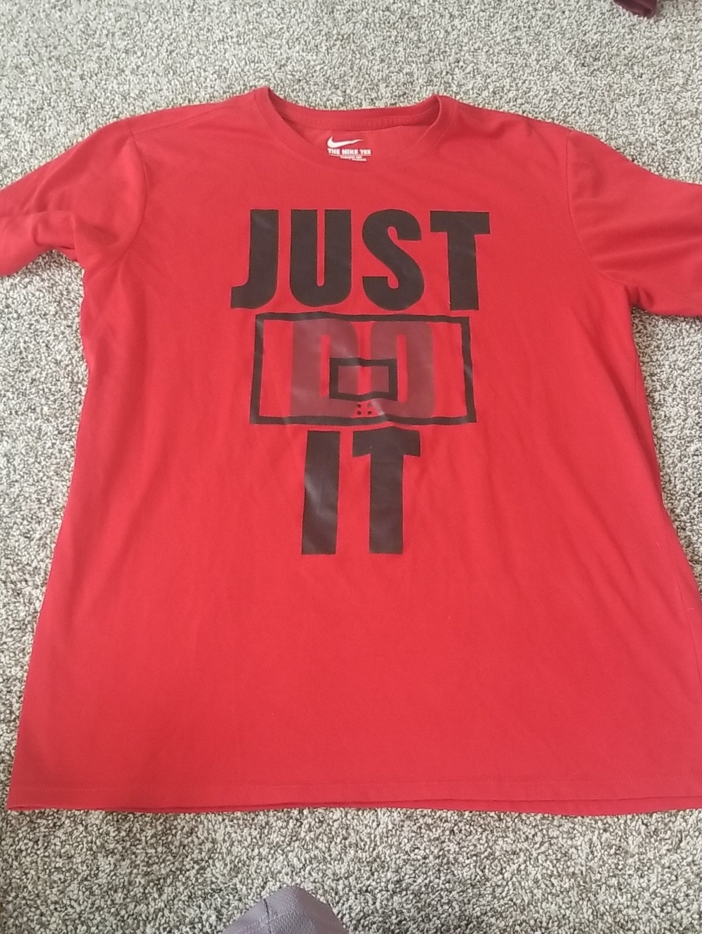 Nike Red and Black 'Just It' Graphic Tee
